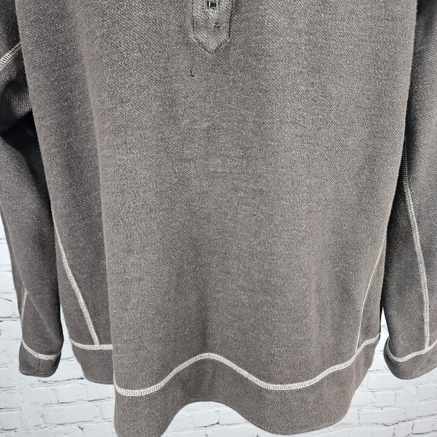 Tommy Bahama Brown 1/4 Zip Mock Neck Long Sleeve Pullover Sweatshirt Jacket XL