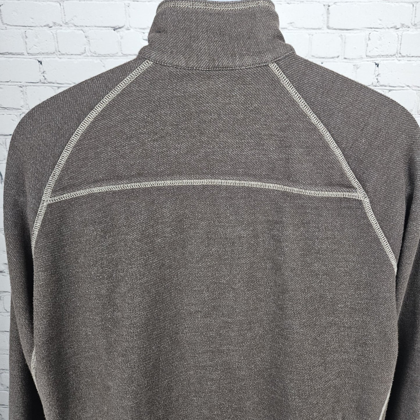Tommy Bahama Brown 1/4 Zip Mock Neck Long Sleeve Pullover Sweatshirt Jacket XL