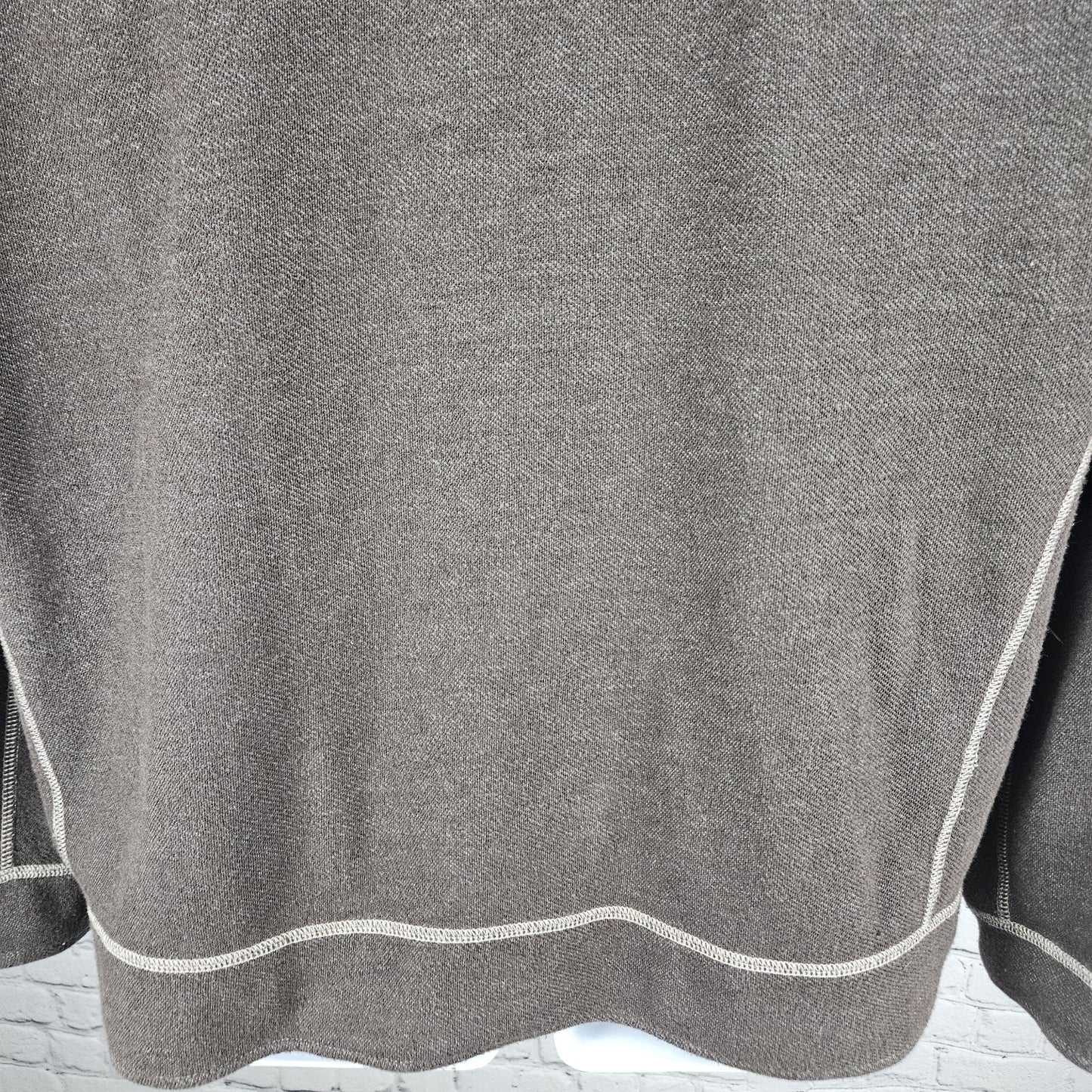 Tommy Bahama Brown 1/4 Zip Mock Neck Long Sleeve Pullover Sweatshirt Jacket XL