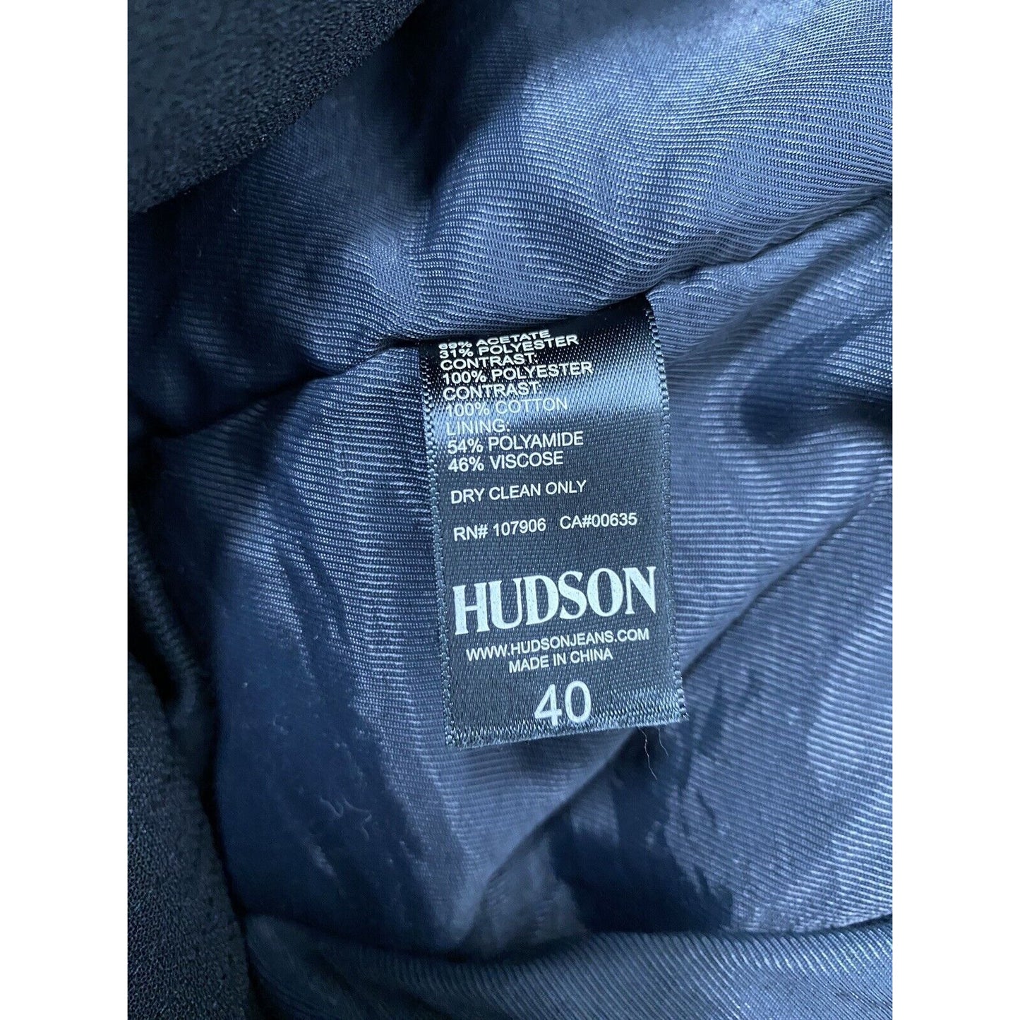 Hudson Back Full Zip Long Zipper Sleeve Zip Pockets Dual Fabric Jacket Men’s 40
