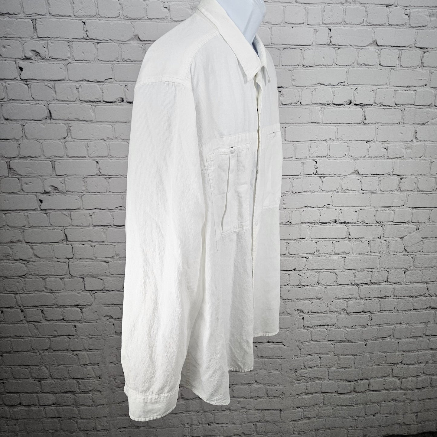 The North Face Ivory White Snap Up Vented Back Lightweight Long Sleeve Shirt XXL