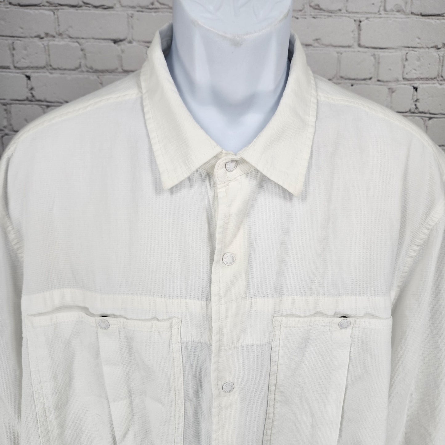 The North Face Ivory White Snap Up Vented Back Lightweight Long Sleeve Shirt XXL
