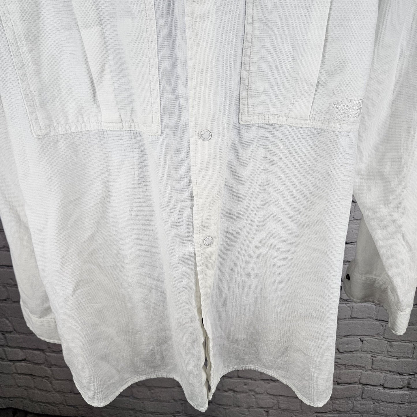 The North Face Ivory White Snap Up Vented Back Lightweight Long Sleeve Shirt XXL