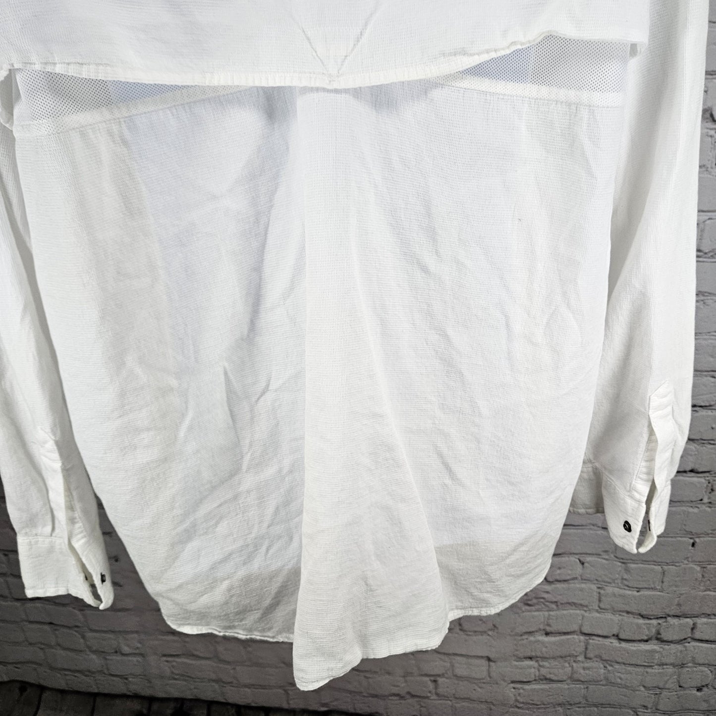 The North Face Ivory White Snap Up Vented Back Lightweight Long Sleeve Shirt XXL