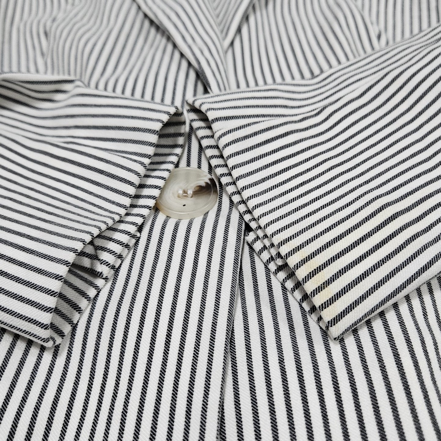 Adrianna Papell Ivory Grey Striped Full Pant Suit 2 Piece Set XS 4 (26x27)