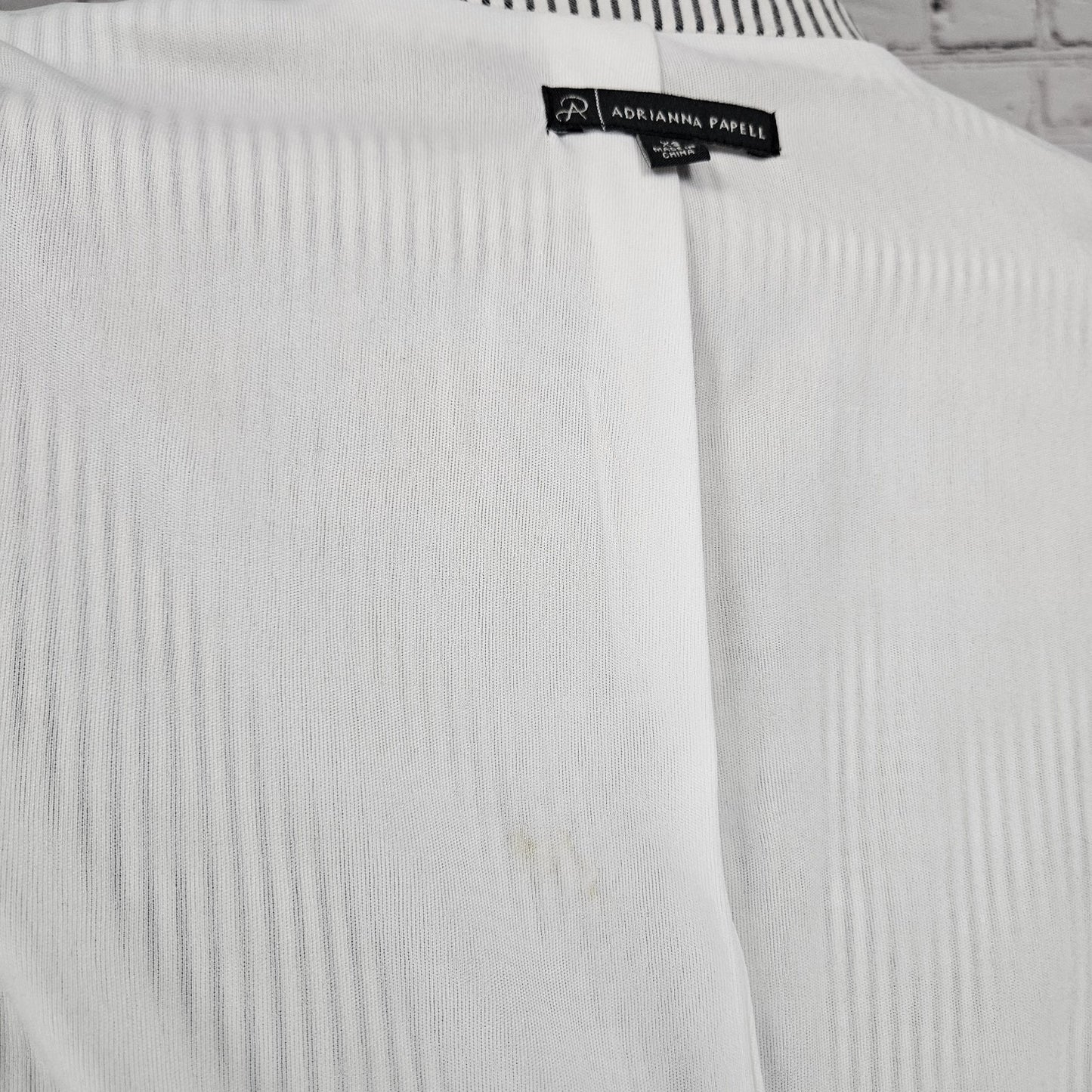 Adrianna Papell Ivory Grey Striped Full Pant Suit 2 Piece Set XS 4 (26x27)