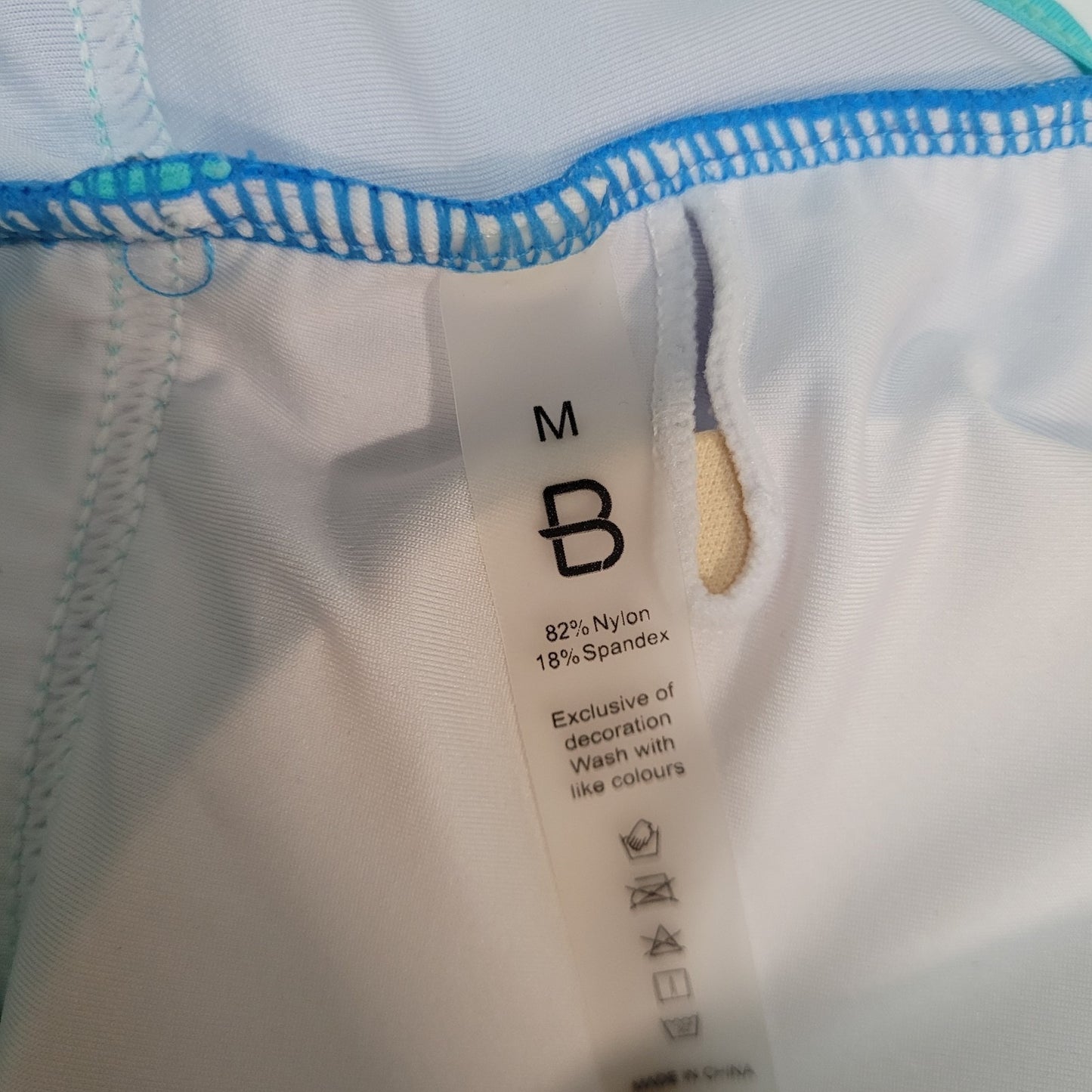 B.Swim Blue Racerback Removable Pads Swimsuit Bikini Top Size Medium M