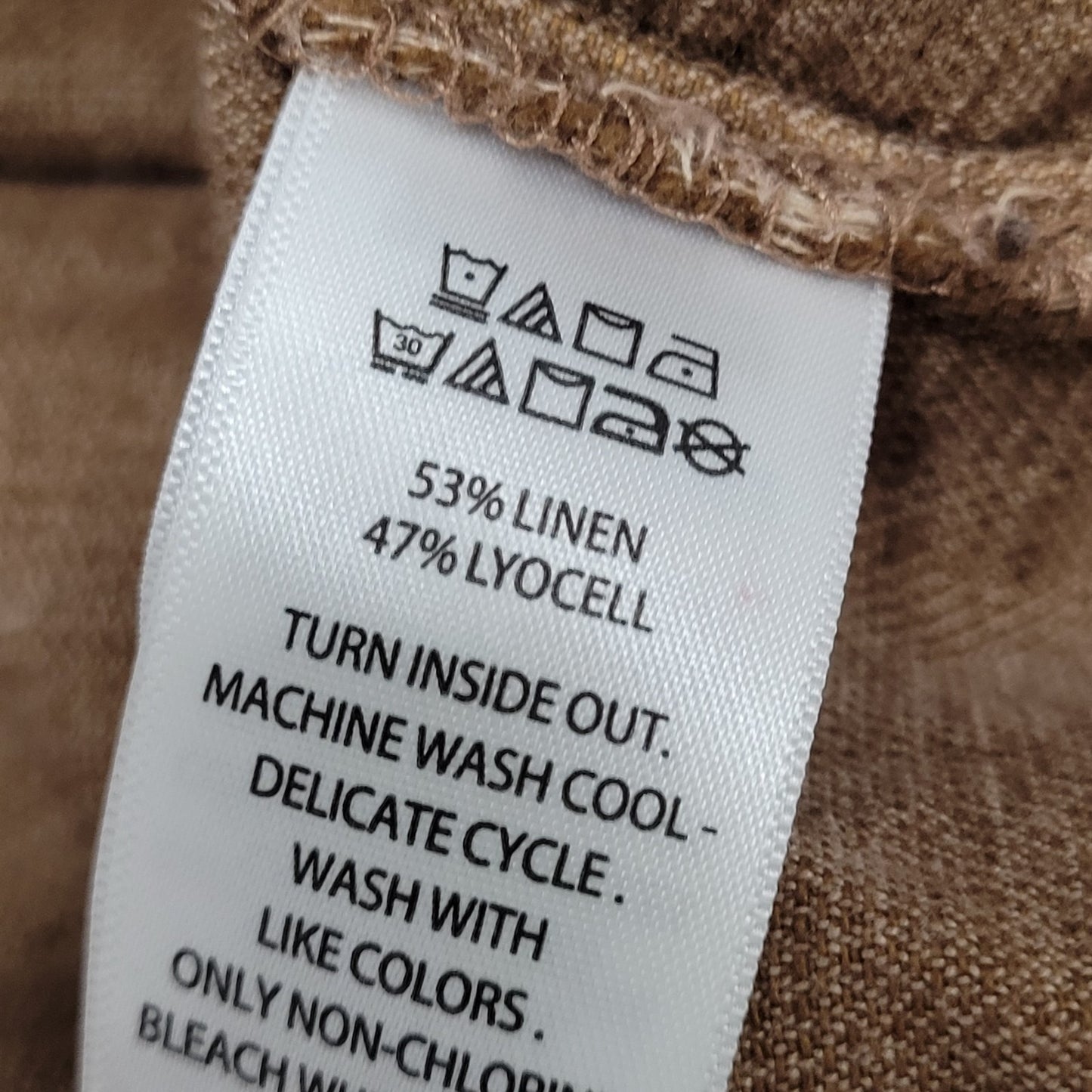 Nicole Miller Brown Linen Blend Lightweight Unlined Snap Jacket Size Large L