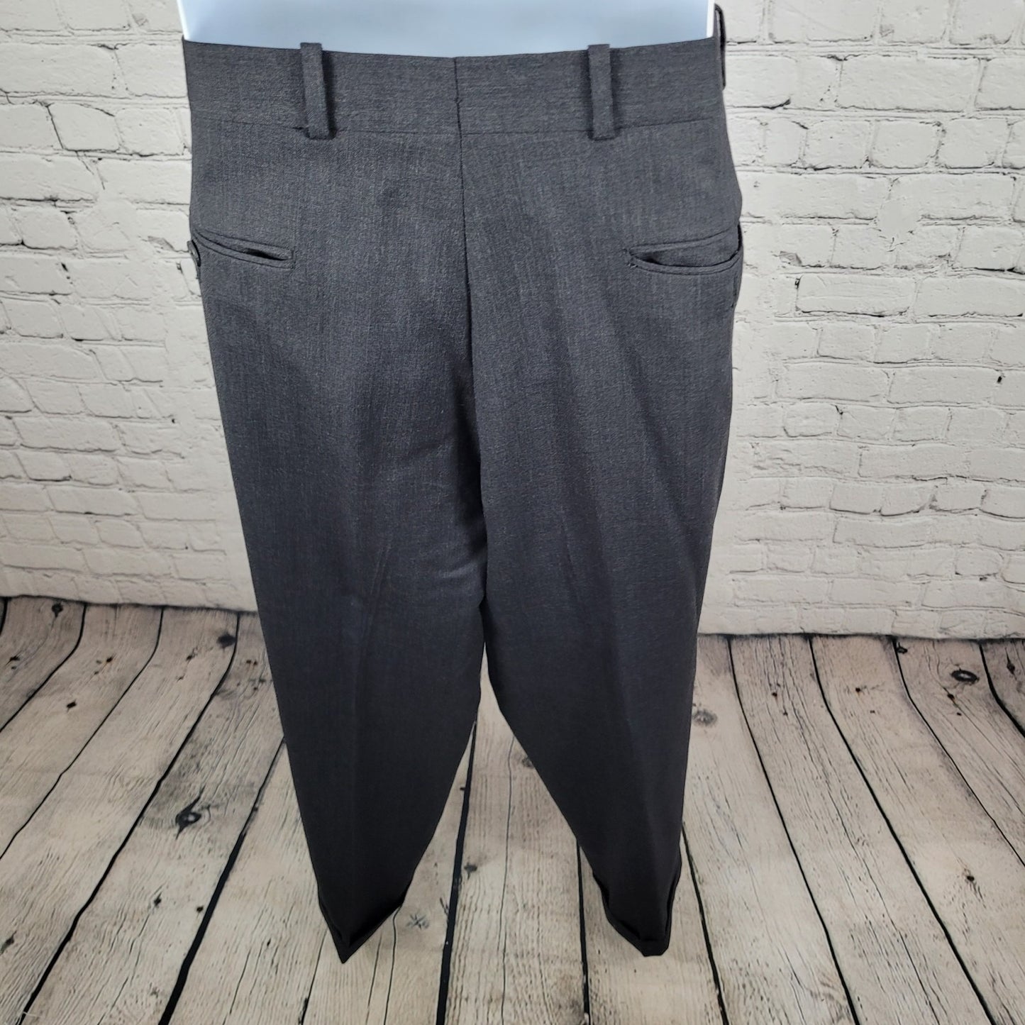 Versini Dark Grey 100% Wool 3 Button Blazer Full Two Piece Suit 42S 36W (36x28)