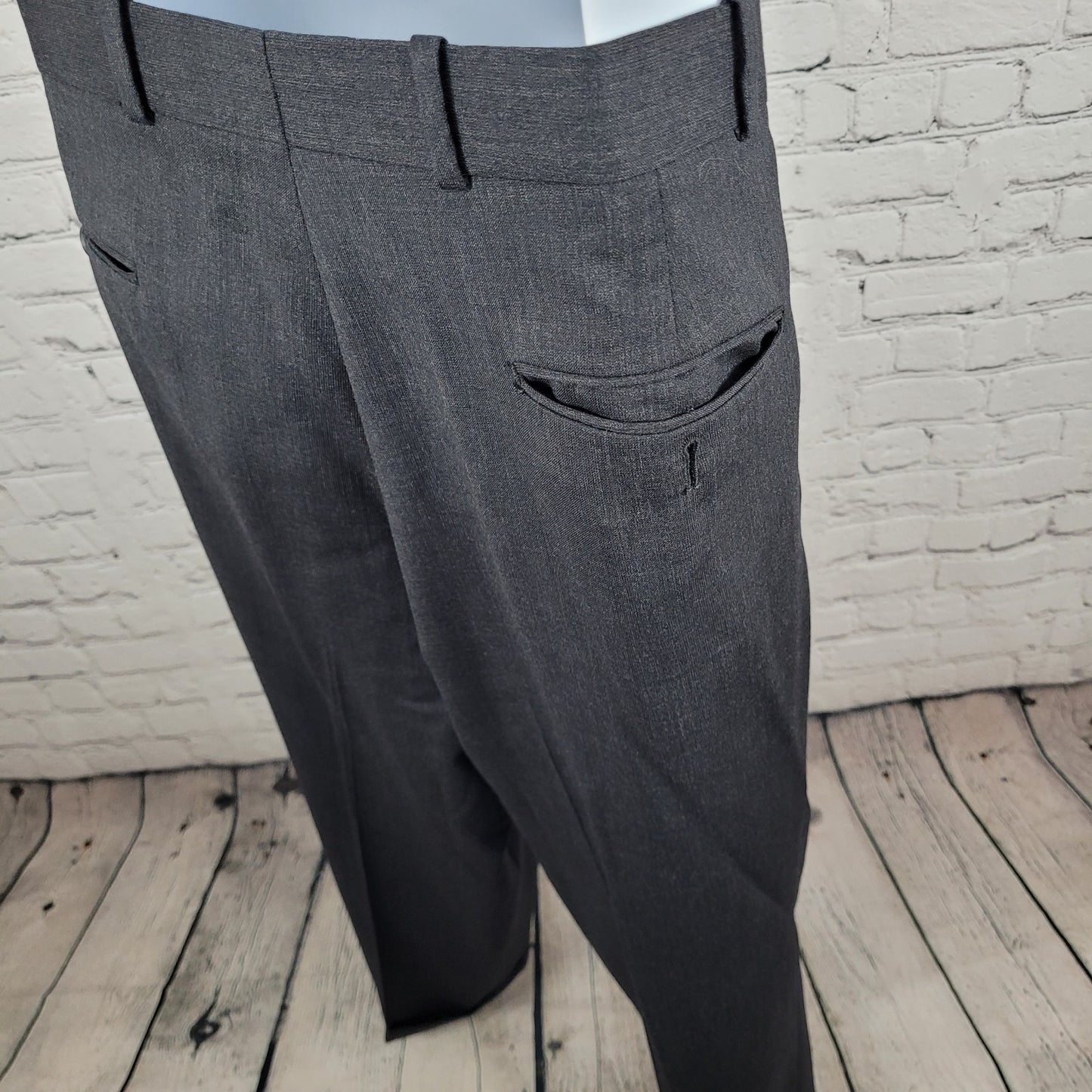 Versini Dark Grey 100% Wool 3 Button Blazer Full Two Piece Suit 42S 36W (36x28)