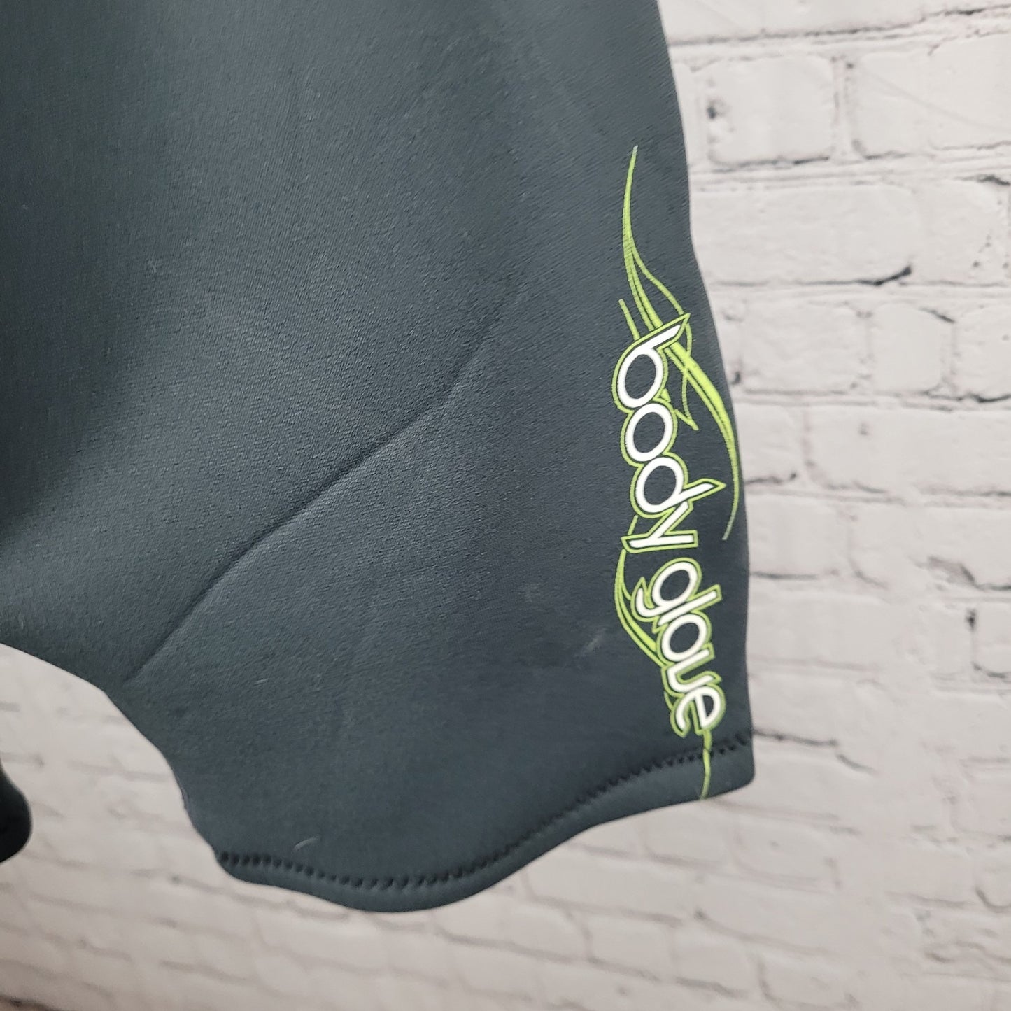 Body Glove Black Green Pro 3 2.1mm Back Zip Shorty Springsuit Wetsuit Womens 7/8