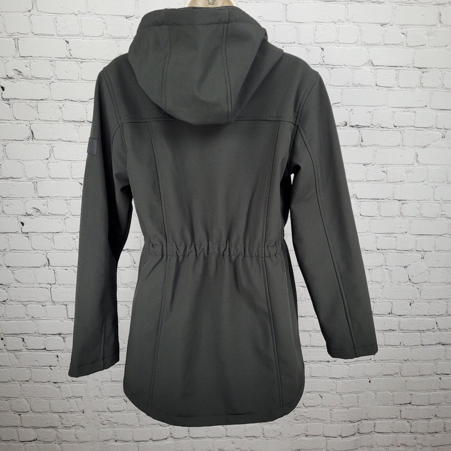 Ralph Lauren Black Label Black Hooded Fleece Lined Zip Soft Shell Jacket Medium