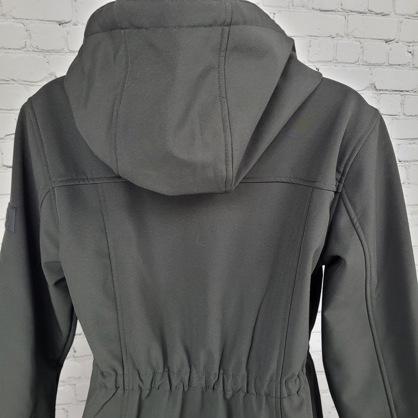 Ralph Lauren Black Label Black Hooded Fleece Lined Zip Soft Shell Jacket Medium