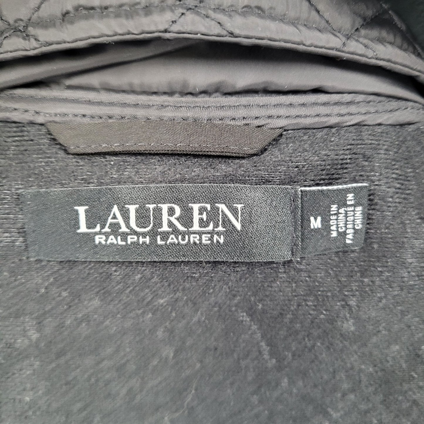 Ralph Lauren Black Label Black Hooded Fleece Lined Zip Soft Shell Jacket Medium