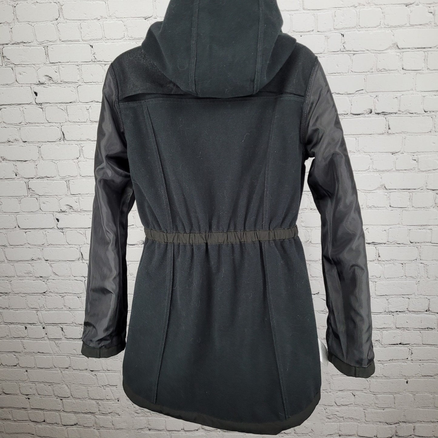 Ralph Lauren Black Label Black Hooded Fleece Lined Zip Soft Shell Jacket Medium