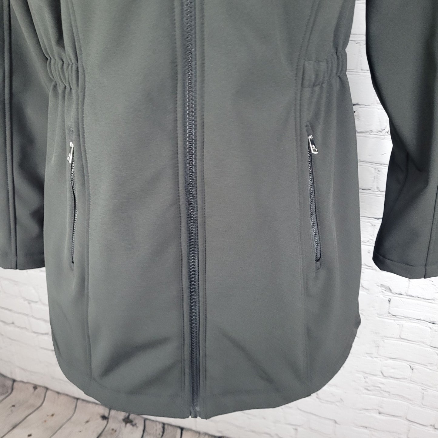 Ralph Lauren Black Label Black Hooded Fleece Lined Zip Soft Shell Jacket Medium