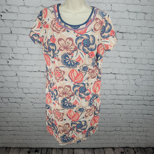 Boden Multicolor Floral Cotton Corduroy Pockets Lined Shift Dress Size 12