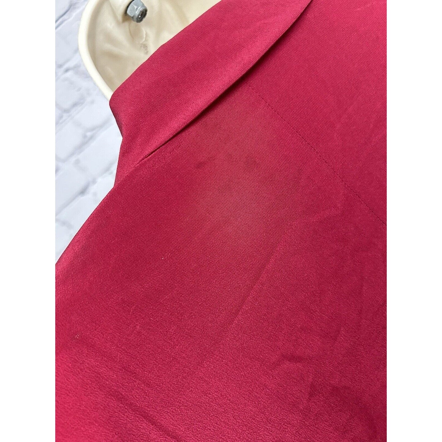 VTG Hugo Buscati Milano Silk Red Double Breasted Peak Lapel Women’s Blazer 12