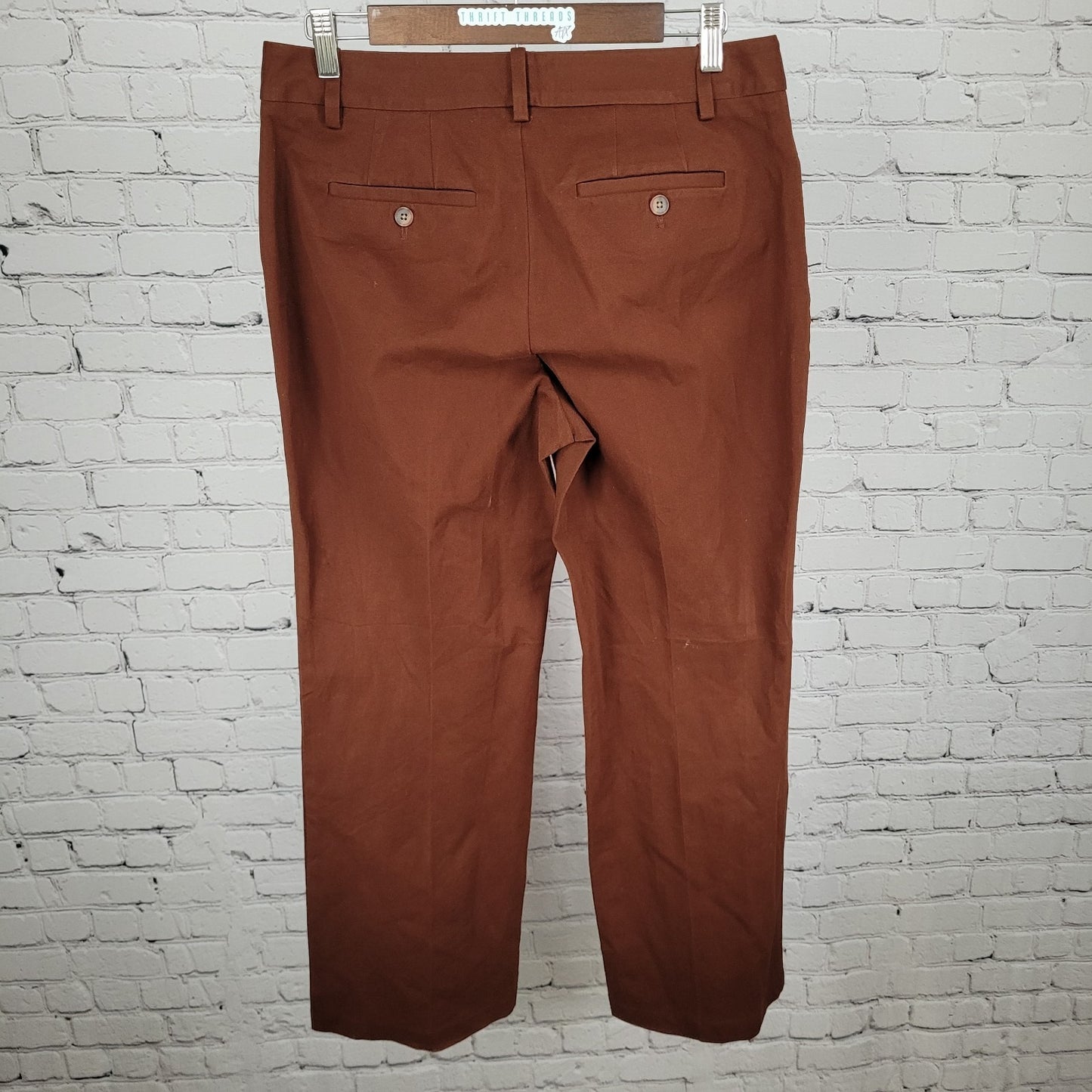 Eddie Bauer Brown Cotton Stretch Mid Rise Straight Leg Pants Size 8 (30x30)