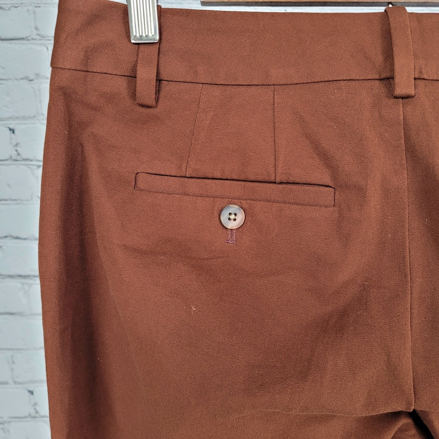 Eddie Bauer Brown Cotton Stretch Mid Rise Straight Leg Pants Size 8 (30x30)