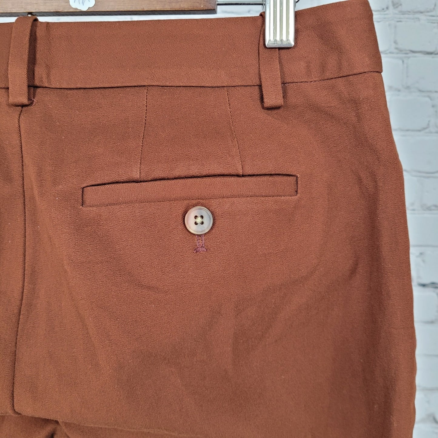 Eddie Bauer Brown Cotton Stretch Mid Rise Straight Leg Pants Size 8 (30x30)