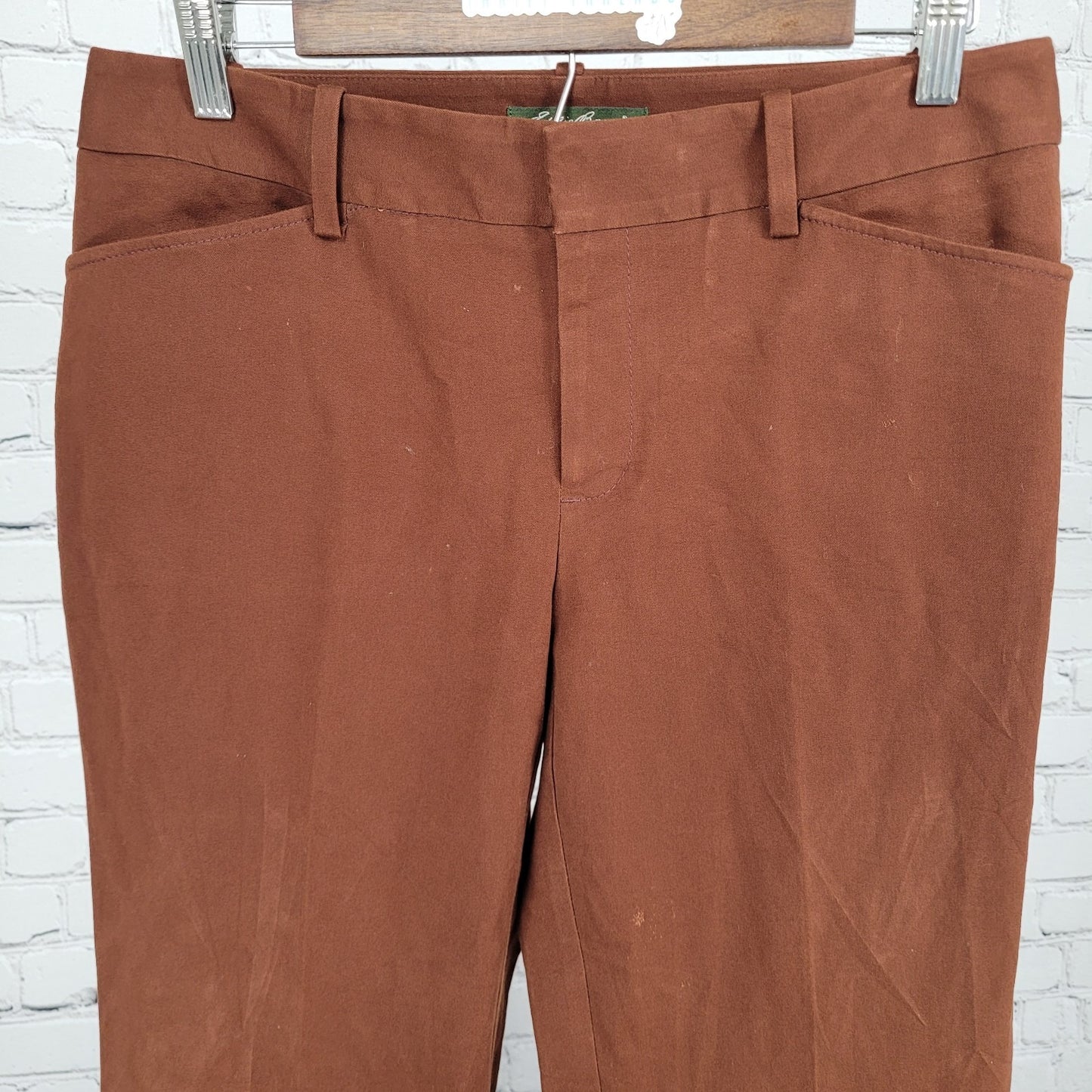 Eddie Bauer Brown Cotton Stretch Mid Rise Straight Leg Pants Size 8 (30x30)