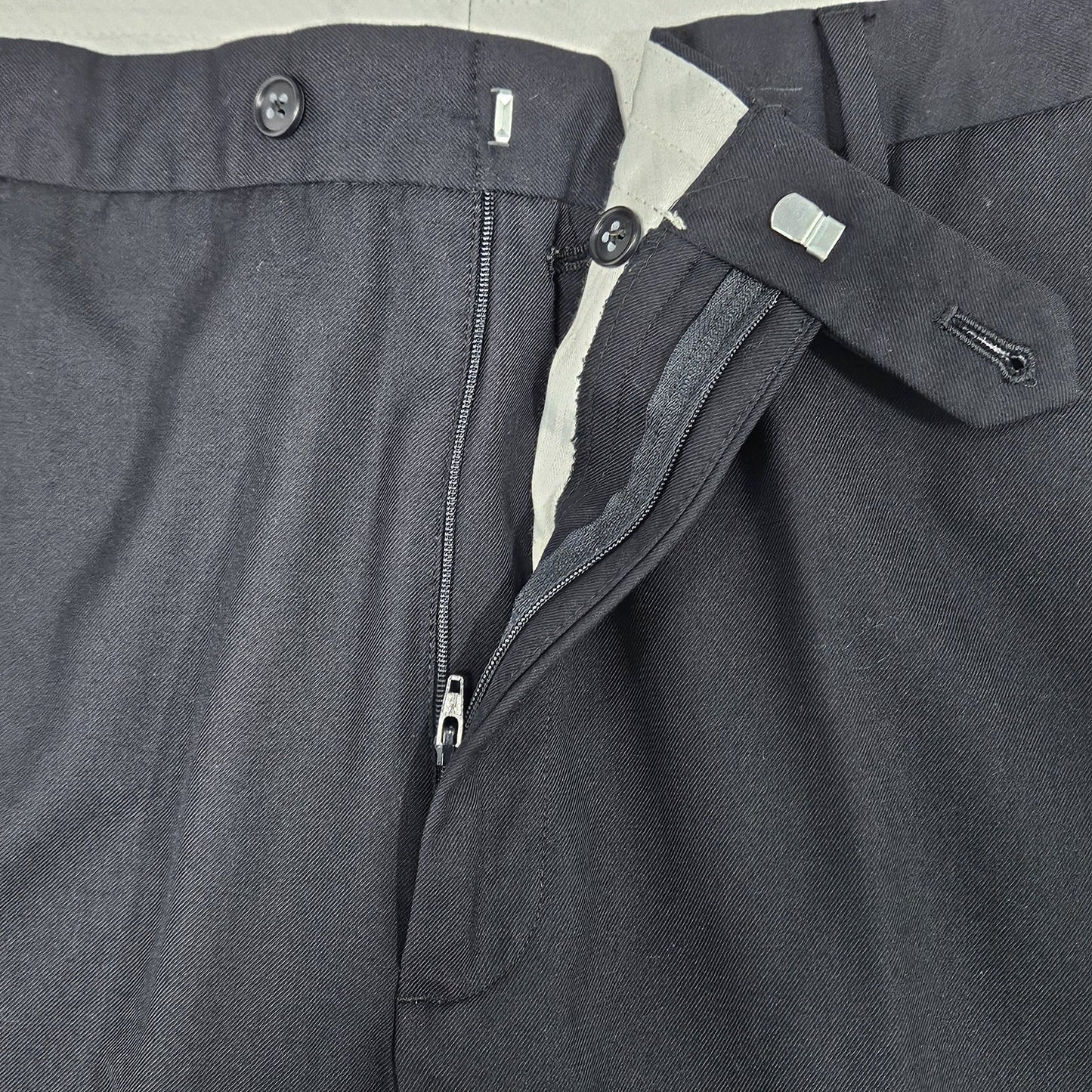 Joseph & Feiss Gold Navy Wool Blend Flat Front Straight Leg Dress Pants 42x29