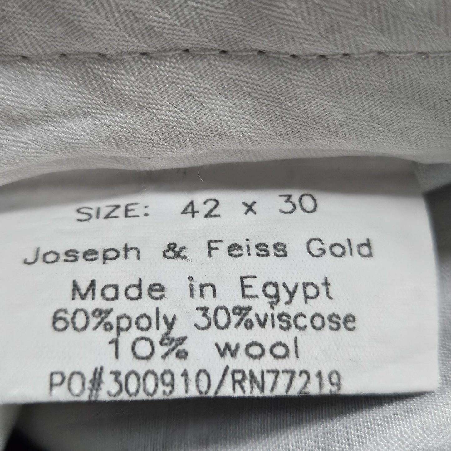 Joseph & Feiss Gold Navy Wool Blend Flat Front Straight Leg Dress Pants 42x29