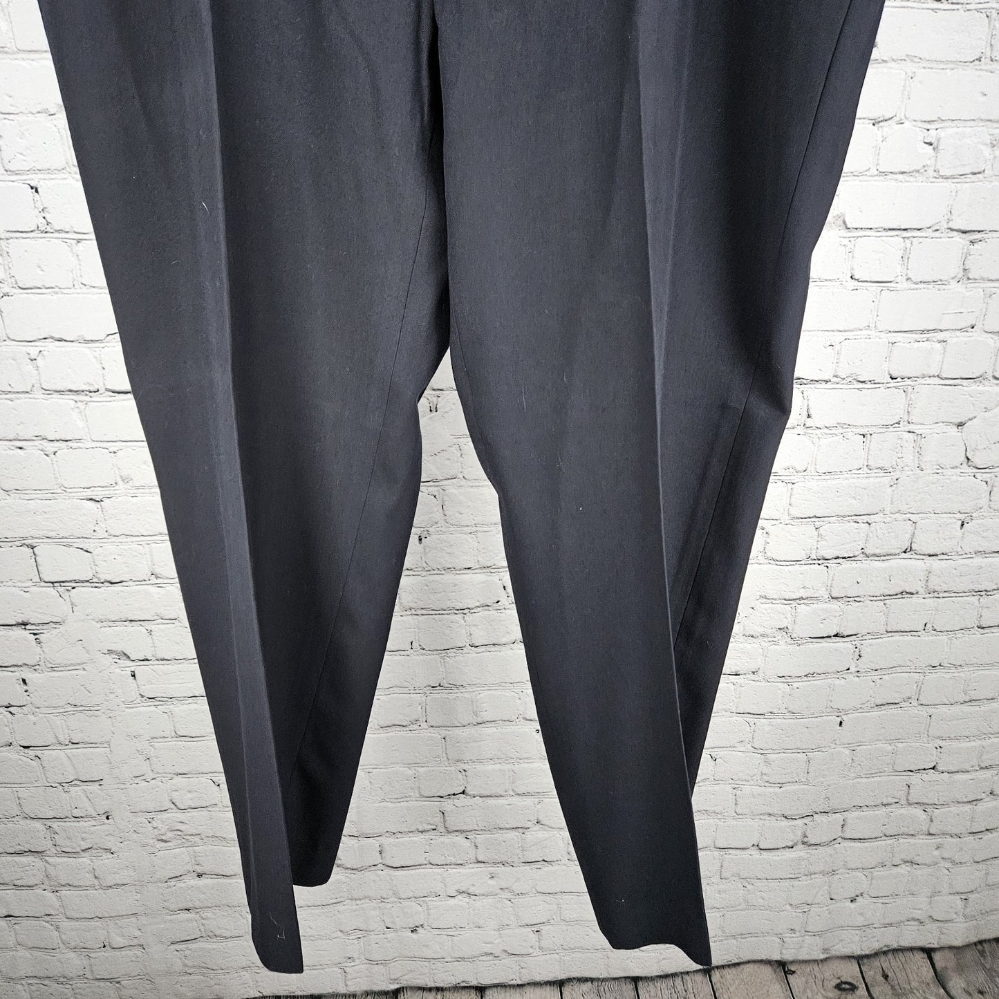 Joseph & Feiss Gold Navy Wool Blend Flat Front Straight Leg Dress Pants 42x29