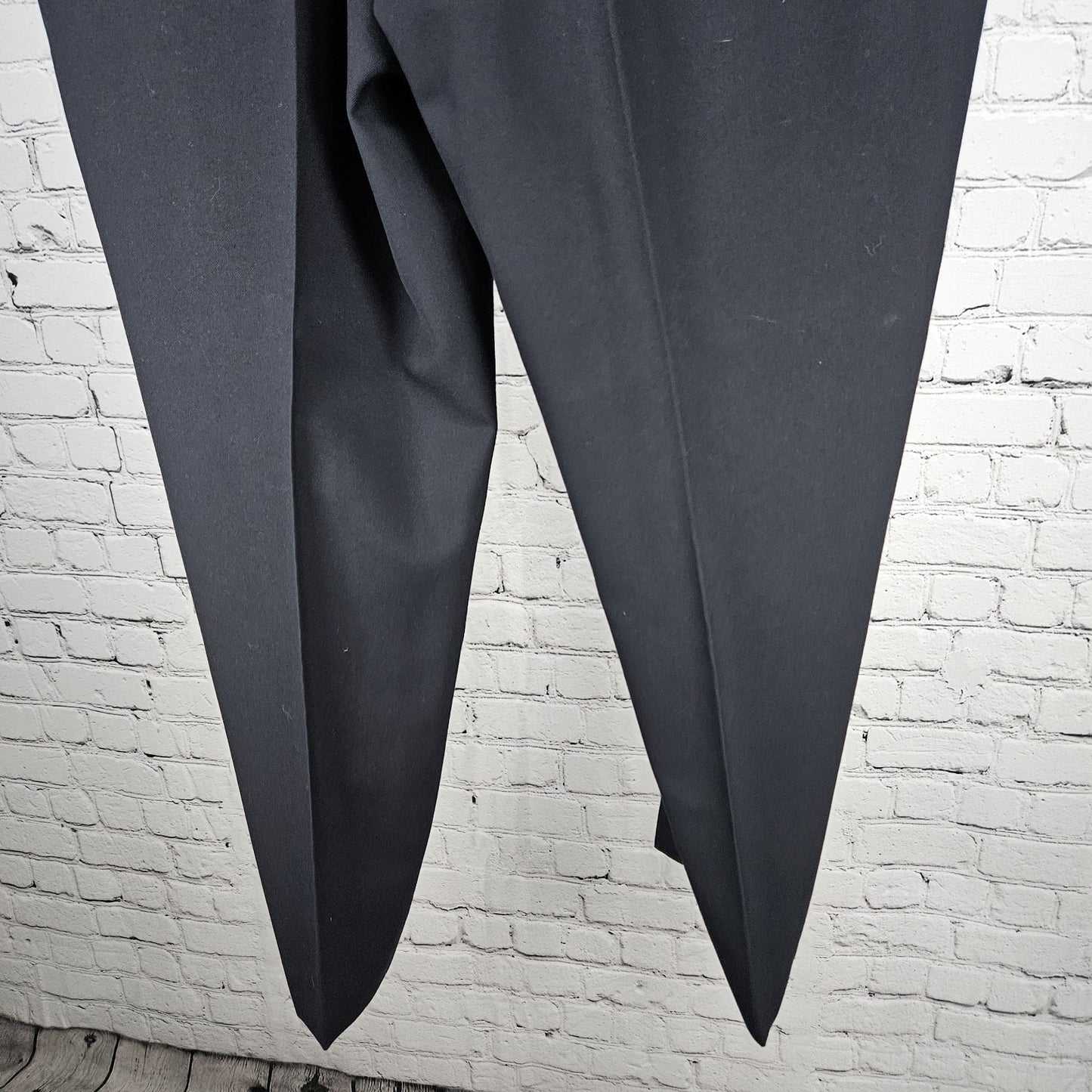 Joseph & Feiss Gold Navy Wool Blend Flat Front Straight Leg Dress Pants 42x29
