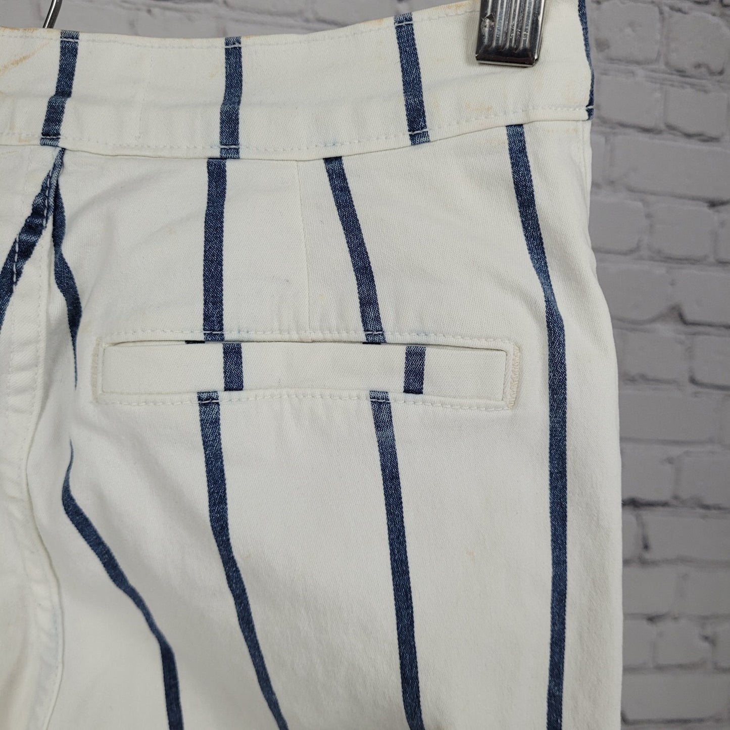 FRAME Denim Ivory & Blue Striped Stretch Jeans USA Made Size XS (22x33)