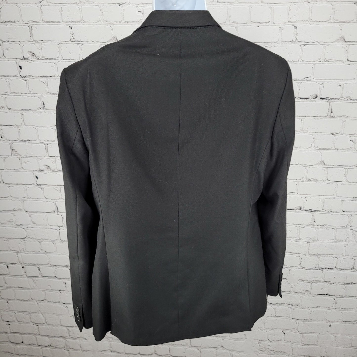 Zara Man Black 1 Button Double Vented Notch Blazer Sport Coat Formal Jacket 40