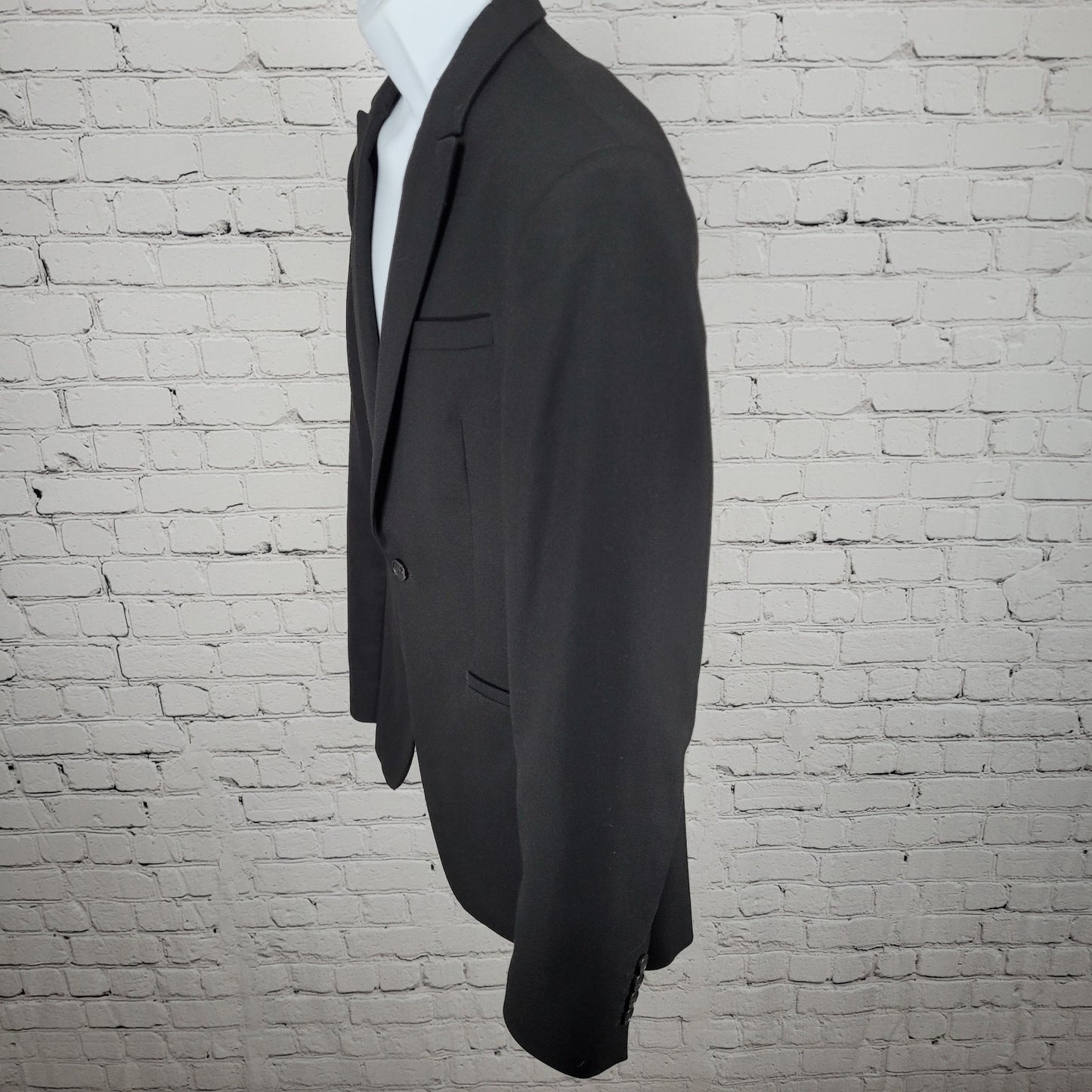 Zara Man Black 1 Button Double Vented Notch Blazer Sport Coat Formal Jacket 40