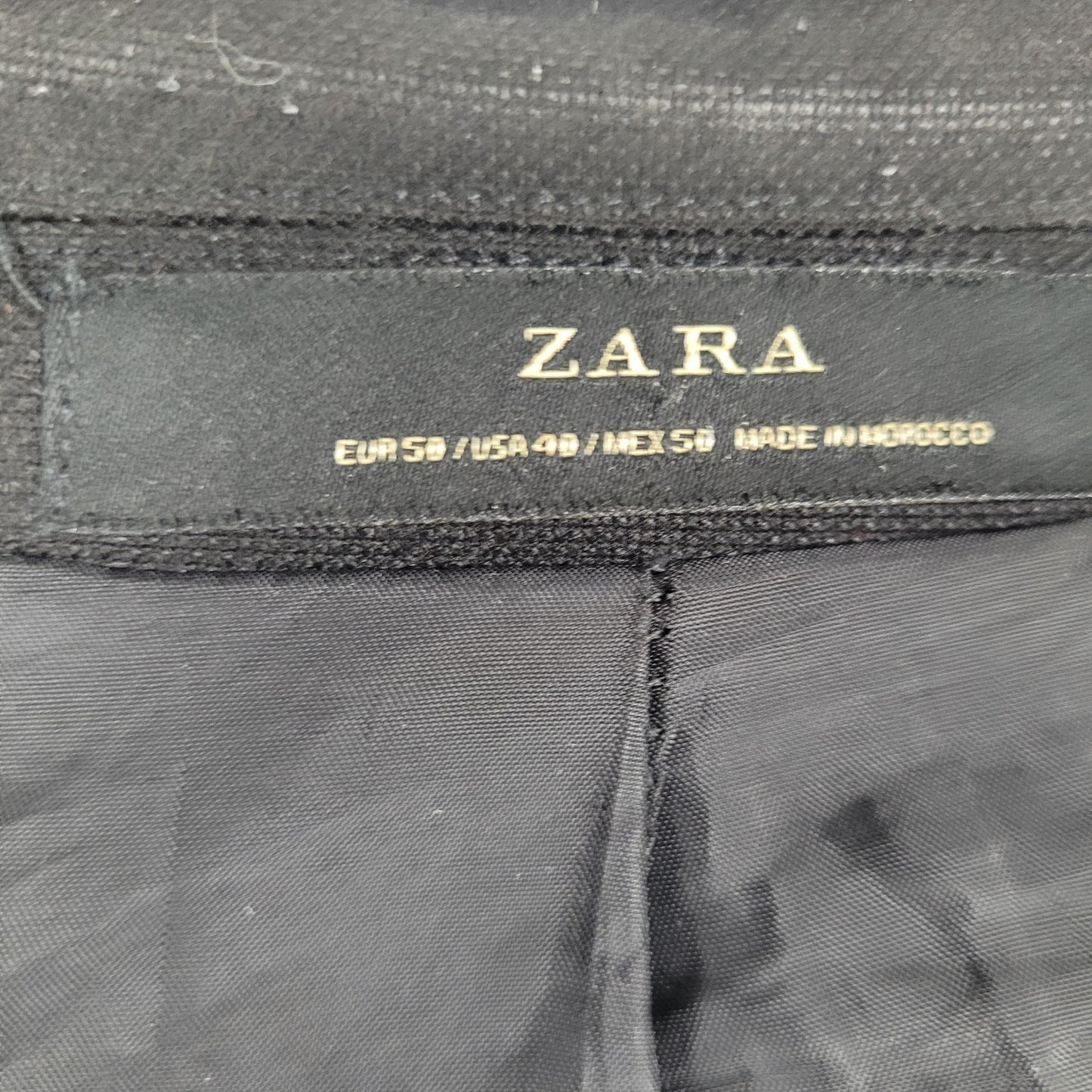 Zara Man Black 1 Button Double Vented Notch Blazer Sport Coat Formal Jacket 40