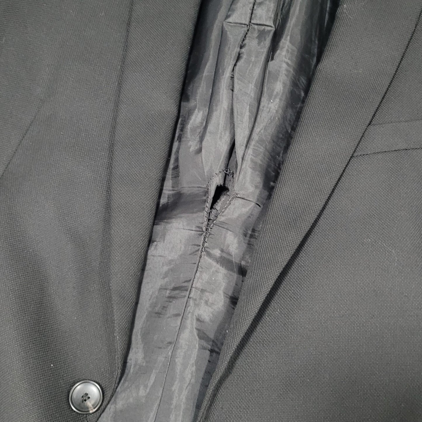 Zara Man Black 1 Button Double Vented Notch Blazer Sport Coat Formal Jacket 40