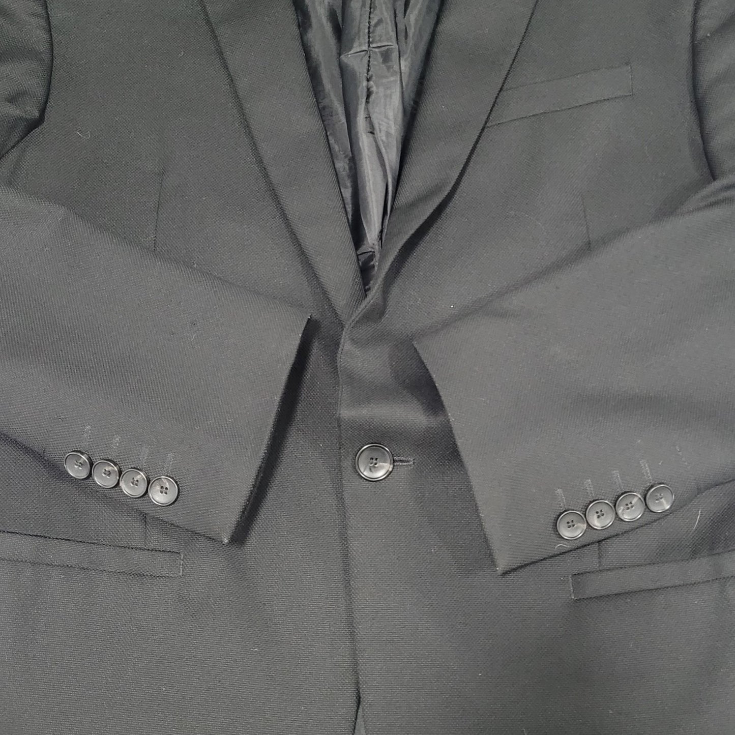 Zara Man Black 1 Button Double Vented Notch Blazer Sport Coat Formal Jacket 40