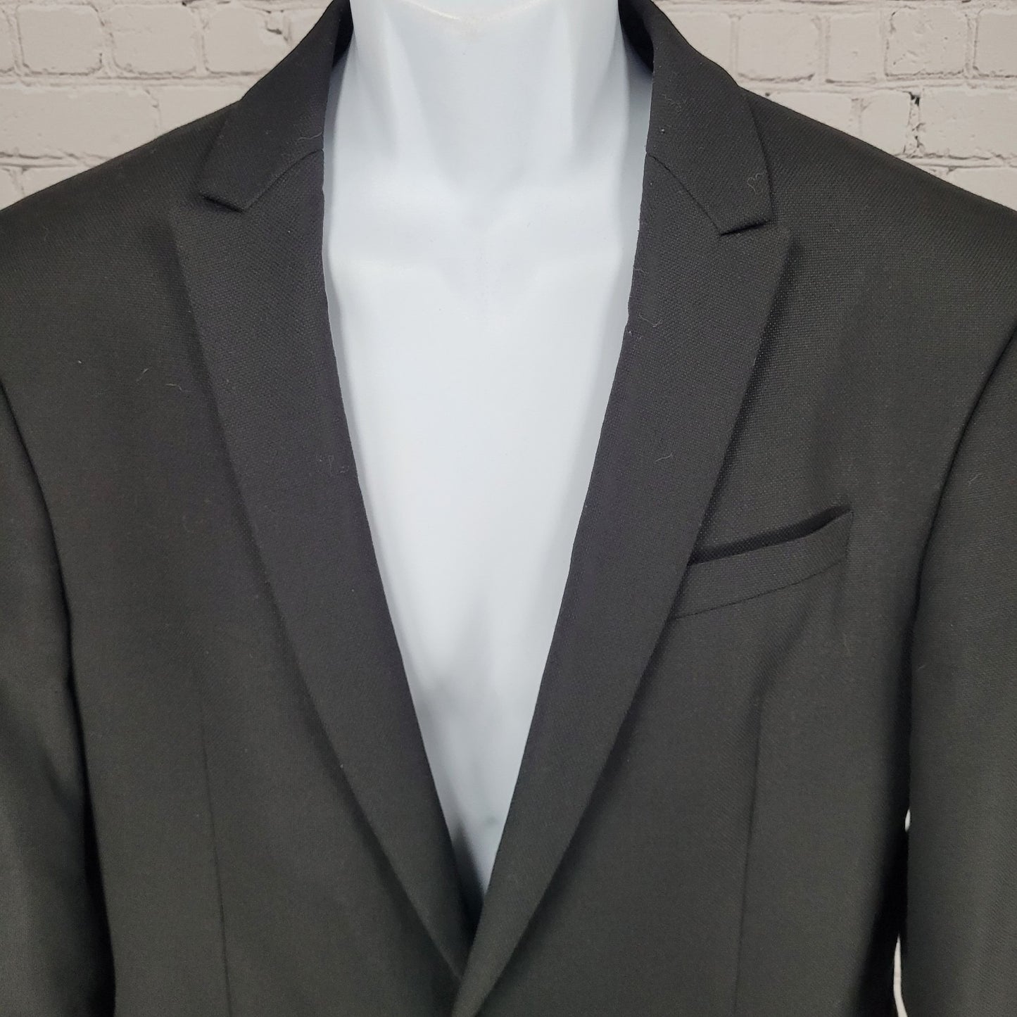 Zara Man Black 1 Button Double Vented Notch Blazer Sport Coat Formal Jacket 40
