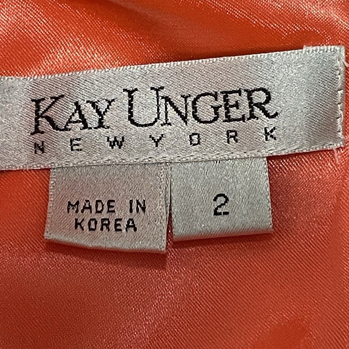 Kay Unger Orange Pink Silk Ombré Maxi Dress Gown Prom Zipped Lined Empire Size 2