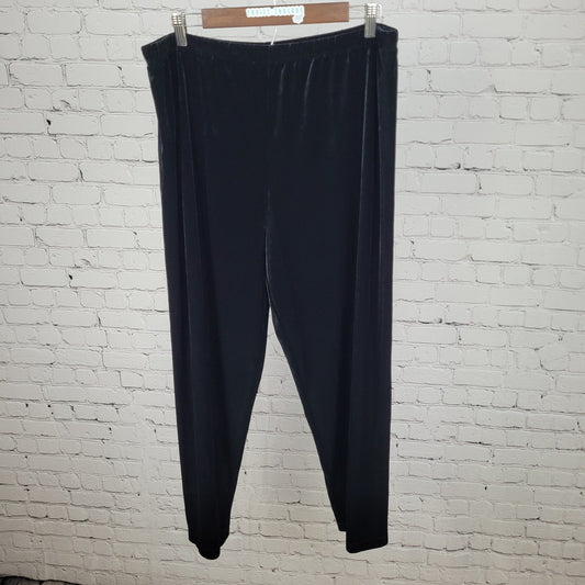 VTG NWT Chico's Design Black Velvet Savoy Pants USA Made Size 3 US 16 (30x29)