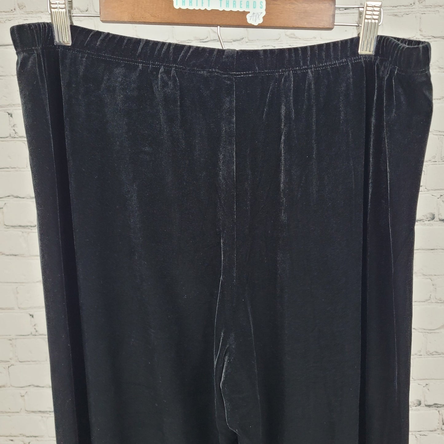 VTG NWT Chico's Design Black Velvet Savoy Pants USA Made Size 3 US 16 (30x29)