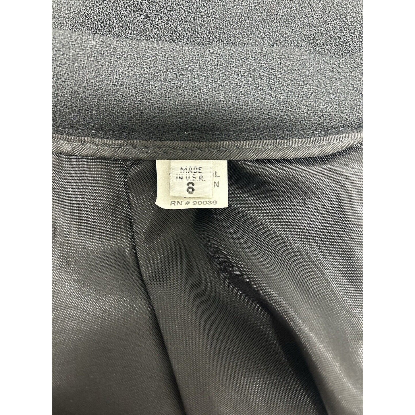 VTG Unbranded Black 100% Wool Midi Length Lined Pencil Skirt Women’s Size 8