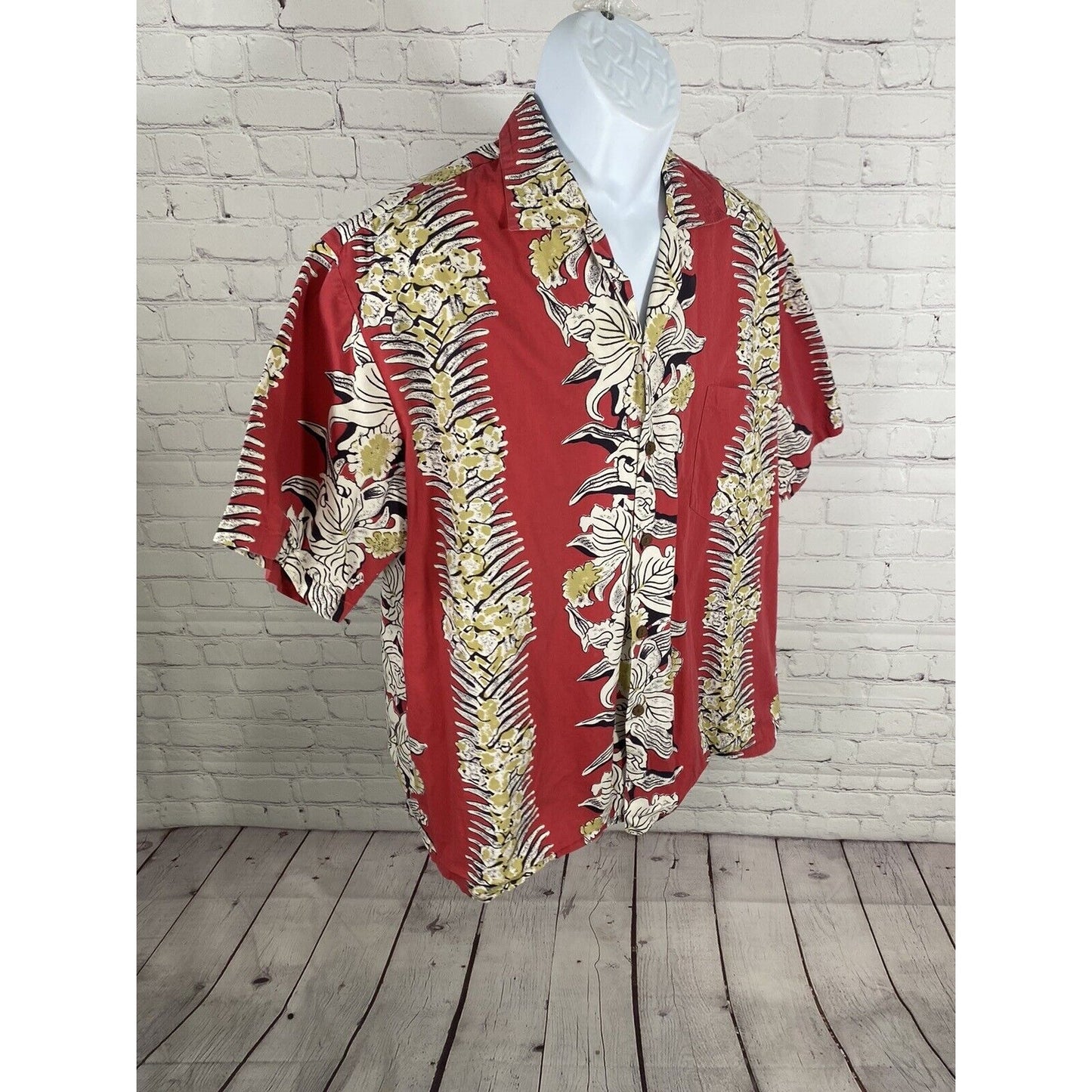 Steve & Barry’s Classic Hawaiian Short Sleeve Collared Button Up Shirt Men’s L