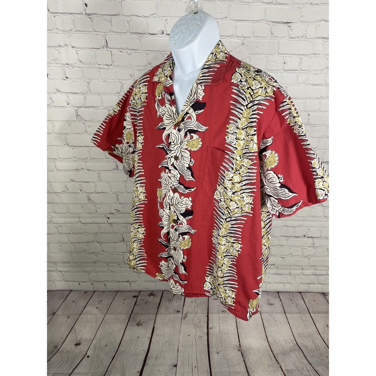 Steve & Barry’s Classic Hawaiian Short Sleeve Collared Button Up Shirt Men’s L