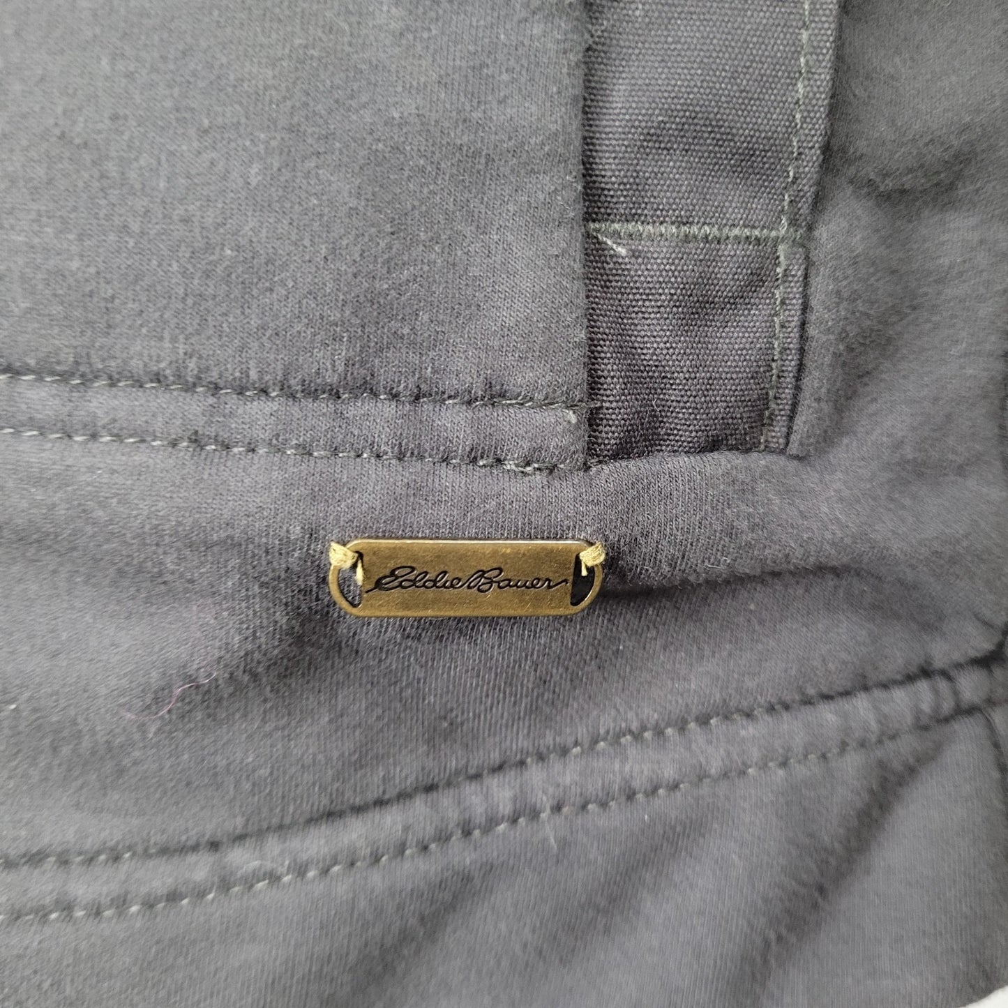 Eddie Bauer Grey Sherpa Lined Hooded Fur Trim Full Zip Jacket Size Medium M