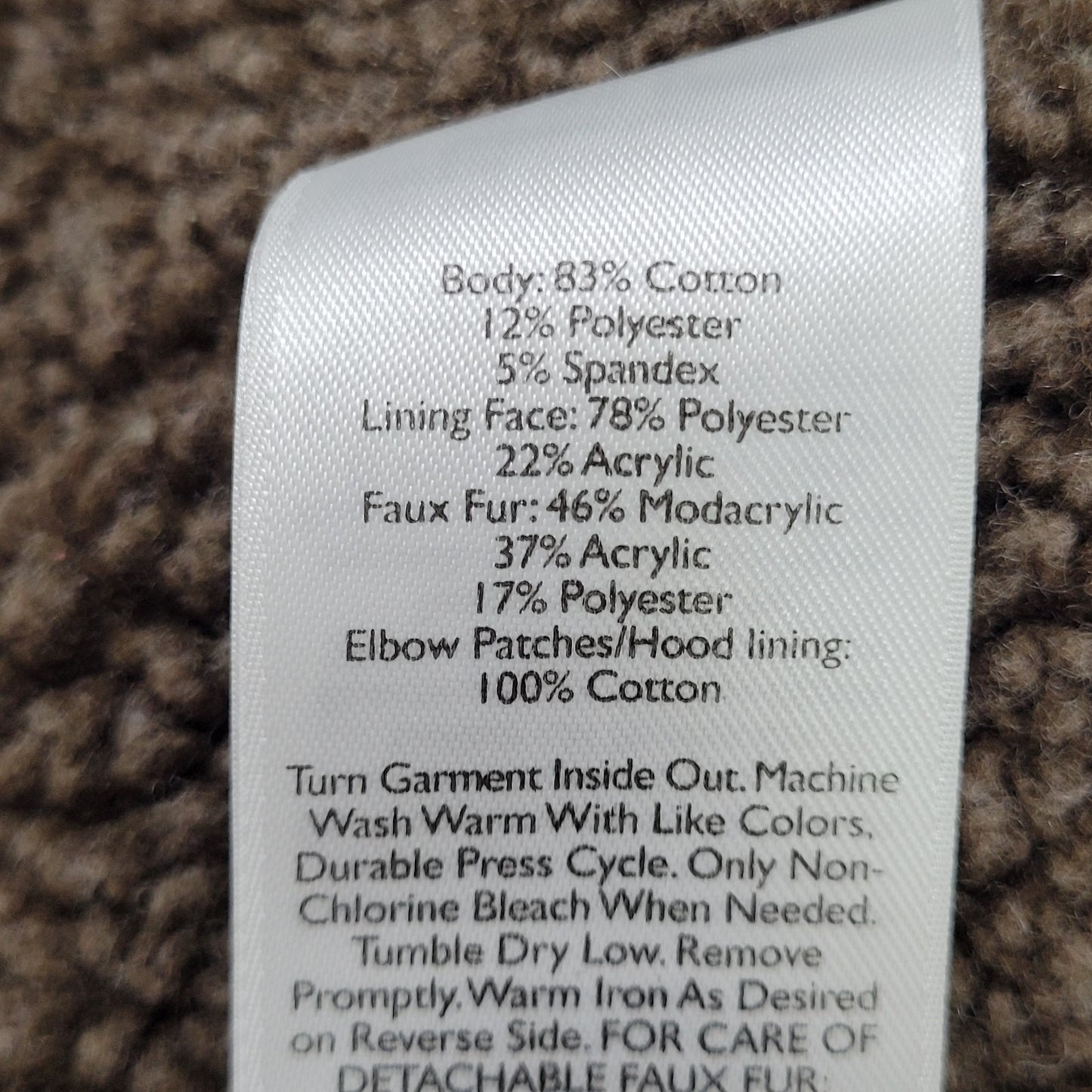 Eddie Bauer Grey Sherpa Lined Hooded Fur Trim Full Zip Jacket Size Medium M