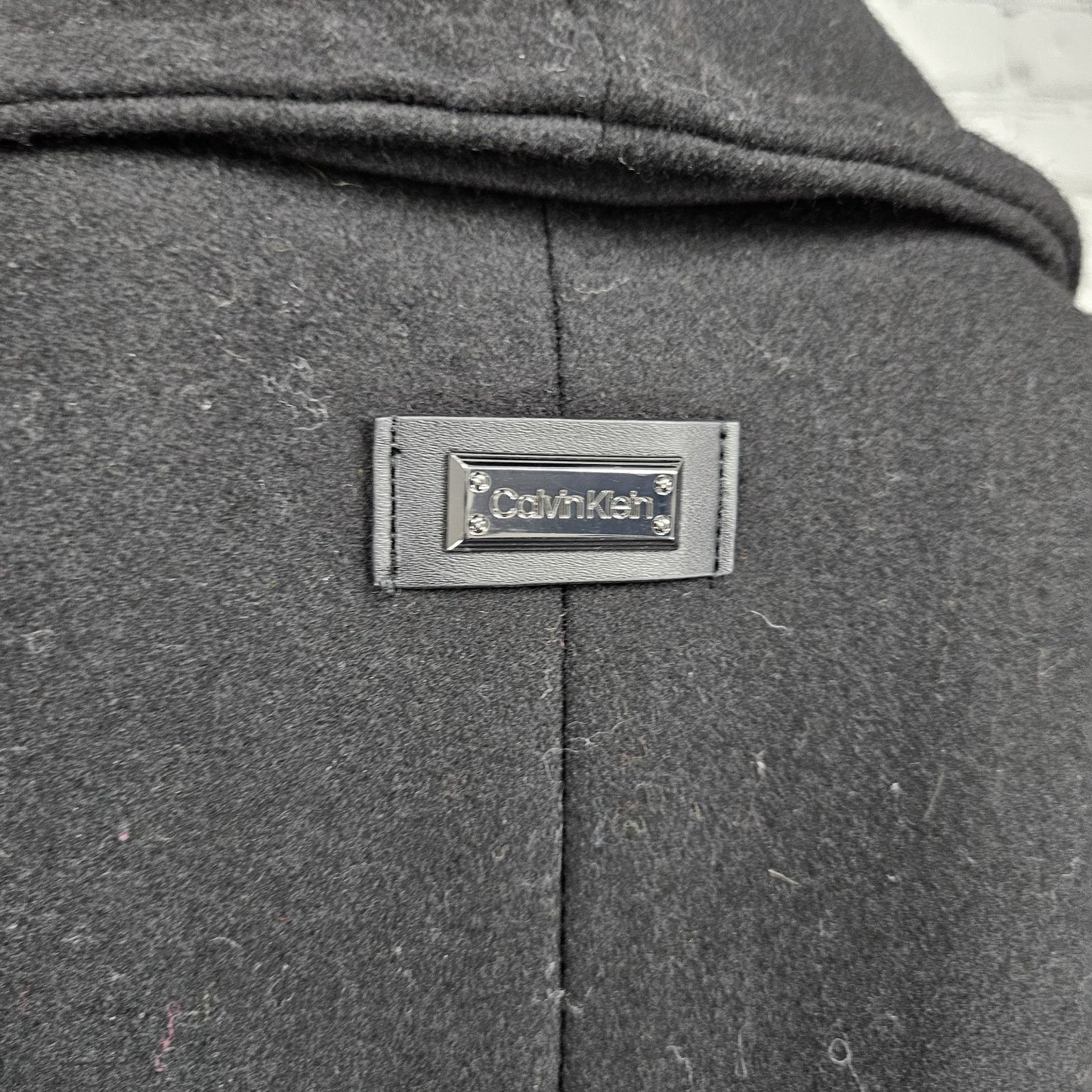 Calvin Klein Black Wool Blend Buttoned Belted Inner Pocket Over Coat Small S