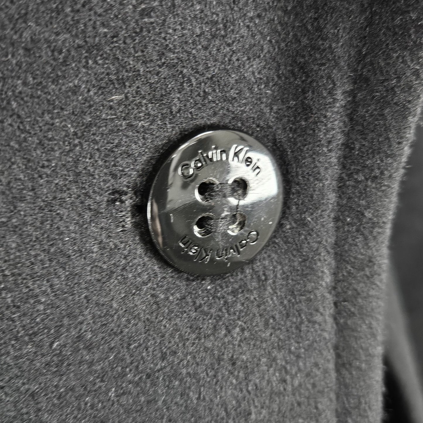 Calvin Klein Black Wool Blend Buttoned Belted Inner Pocket Over Coat Small S