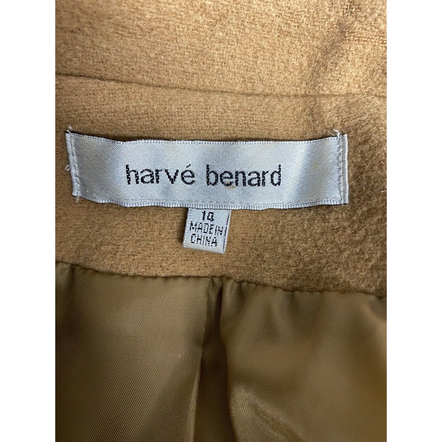 VTG Harve Benard Brown Wool/Nylon/Recycled Cashmere Lined 3 Button Jacket 14