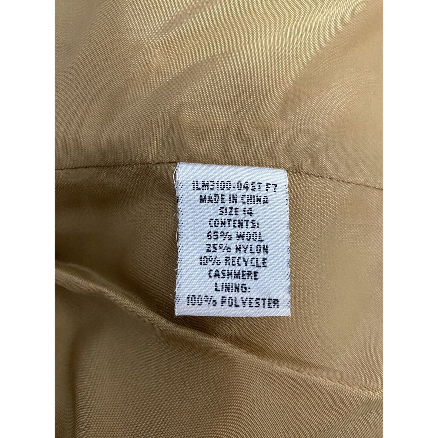 VTG Harve Benard Brown Wool/Nylon/Recycled Cashmere Lined 3 Button Jacket 14