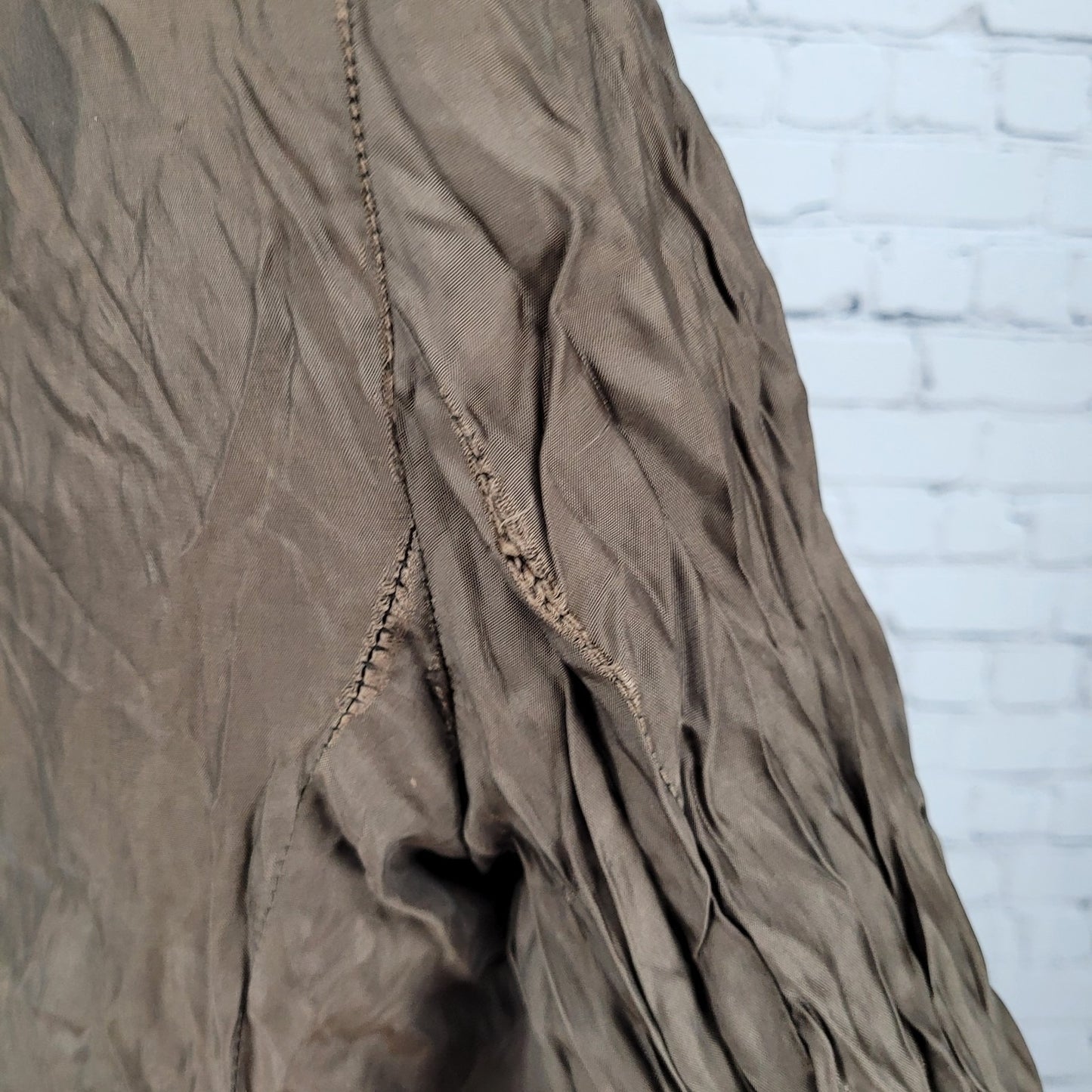 VTG Michael Kors Brown Wool Blend Herringbone Lined Pea Coat Italy Made Size 6